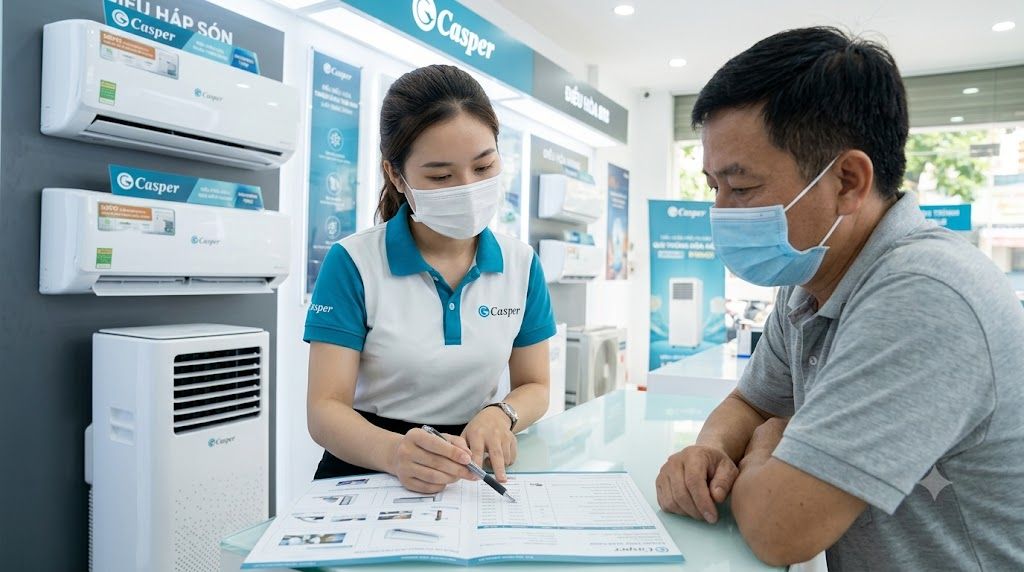 Tổng kho điều hòa, điện máy miền Bắc tại Hà Nội Nhân viên tư vấn báo giá trọn gói lắp đặt điều hòa Casper công suất lớn