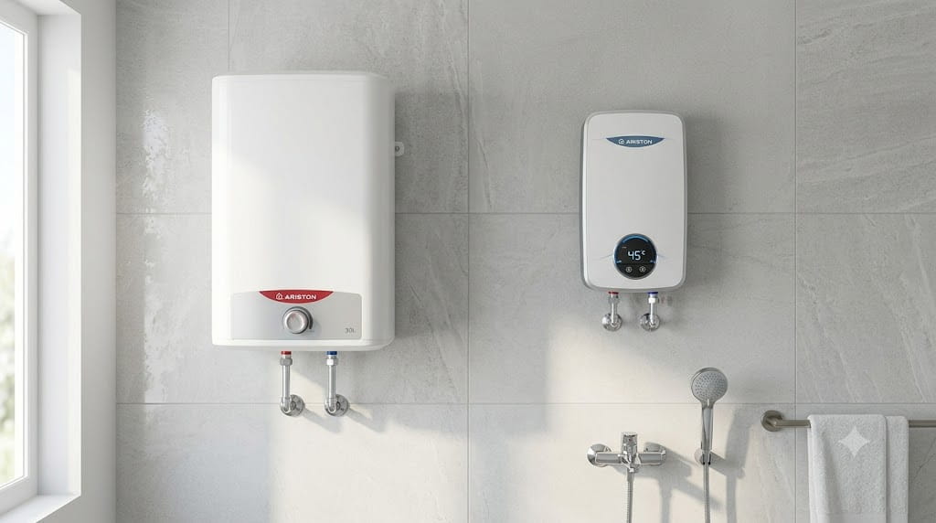 So sánh bình nóng lạnh gián tiếp và trực tiếp Ariston