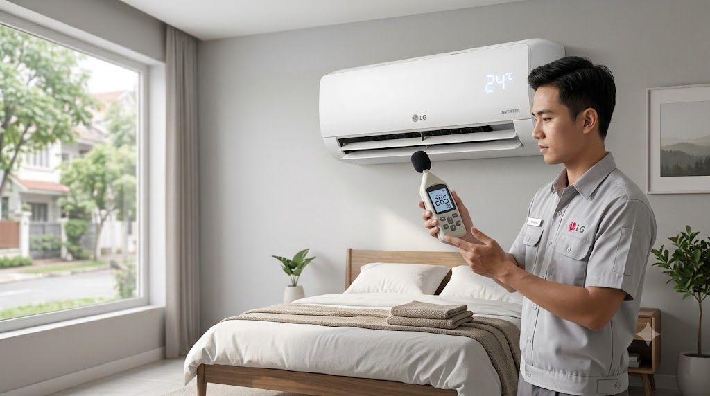 Kỹ thuật viên dùng đồng hồ đo áp suất nạp gas R32 cho dàn nóng Daikin