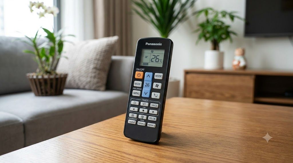Remote điều khiển điều hòa Panasonic với các nút chức năng chính