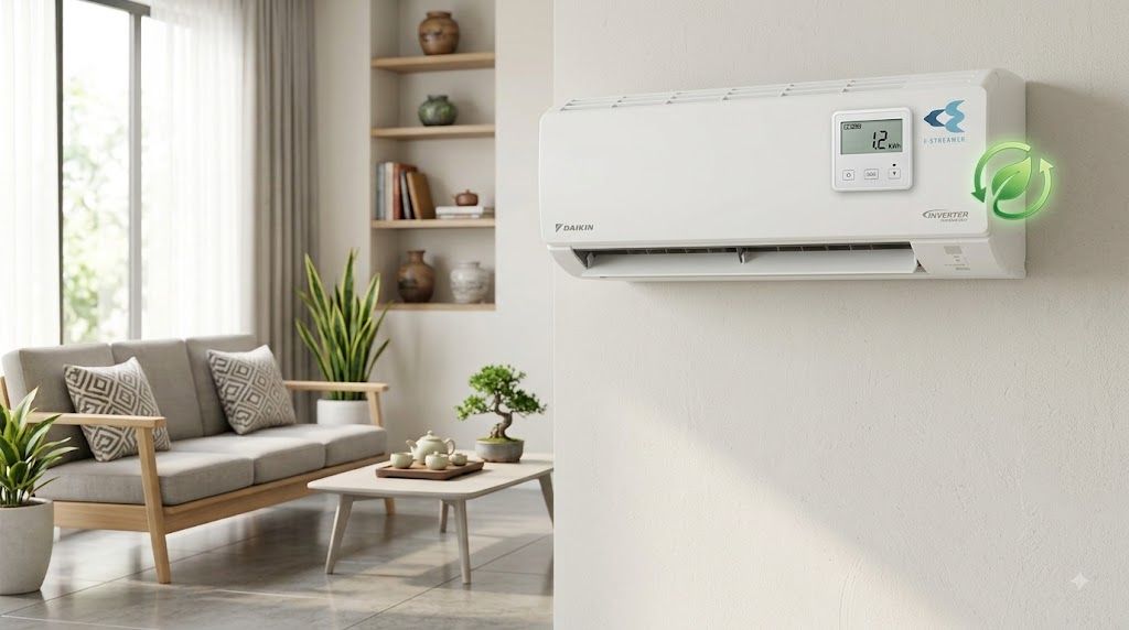 Tổng kho điều hòa, điện máy miền Bắc tại Hà Nội Điều hòa Daikin Inverter tiết kiệm điện với đồng hồ đo điện năng