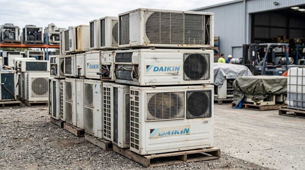 Dàn nóng điều hòa Daikin hàng bãi đã qua sử dụng chờ nhập kho