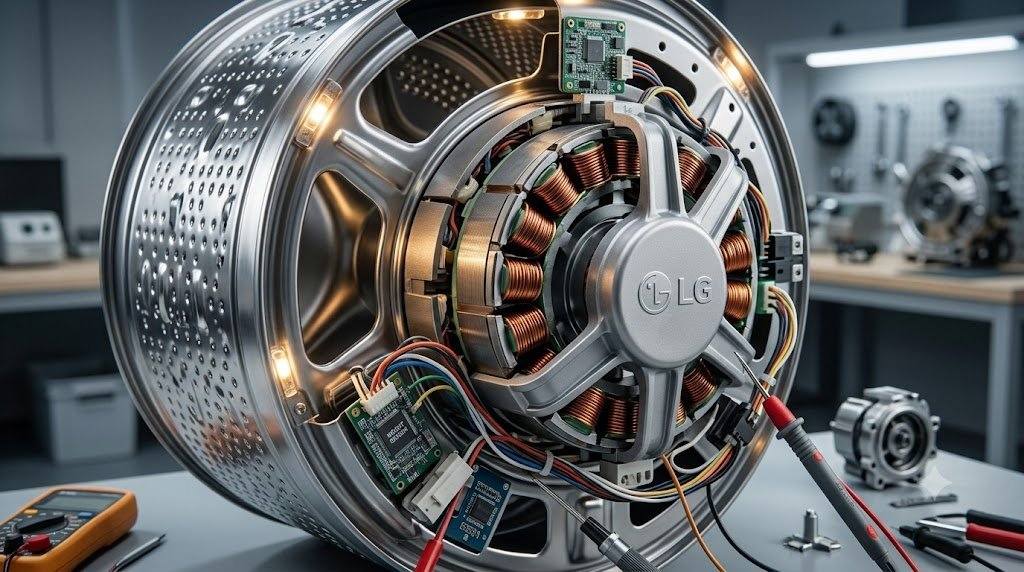 Động cơ Inverter Direct Drive bên trong máy giặt LG công nghệ AI DD