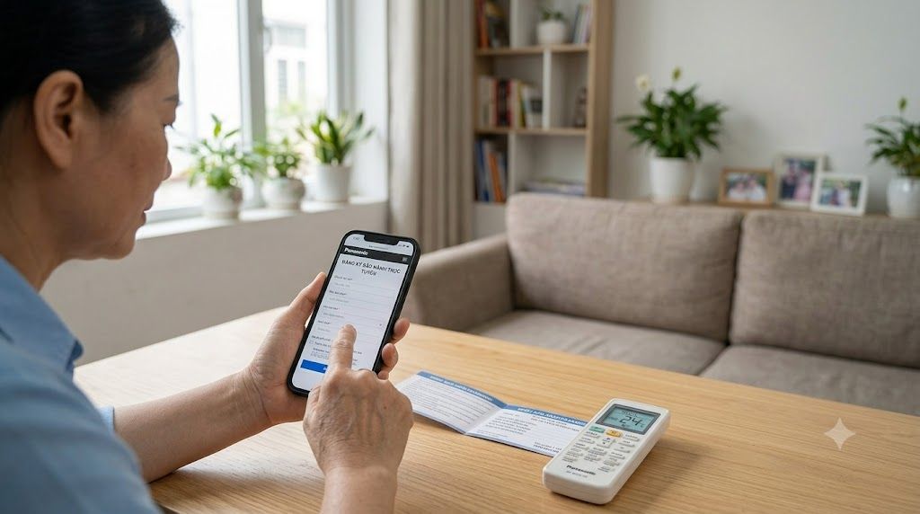 Khách hàng đăng ký kích hoạt bảo hành điều hòa Panasonic qua điện thoại