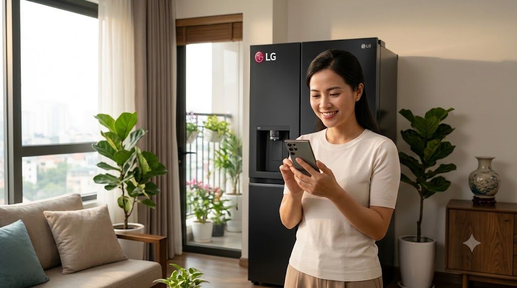 Kích hoạt bảo hành tủ lạnh LG qua ứng dụng LG ThinQ